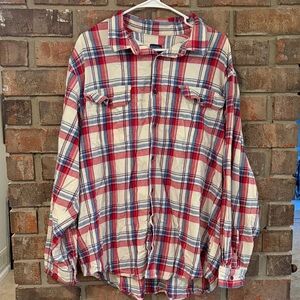 Faded Glory Red and Blue Plaid Shirt